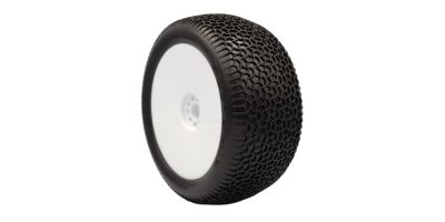 AKA Scribble Truggy Tyre Soft Longwear on white Evo Wheels (2)