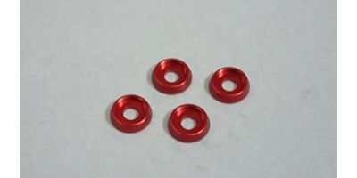 M3 Flat Head Washer (4) Red