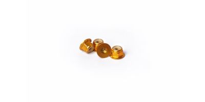 Flanged Nylon Lock Nuts M4 Gold Koswork (4) Optima Series