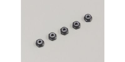 Alu Nylon Lock Nuts Gunmetal M2.6x3.0mm (5) Kyosho