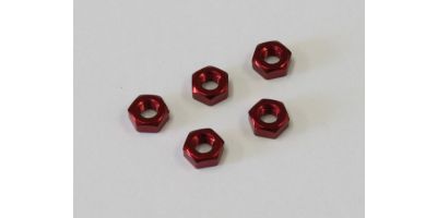 Nuts Alu Red M3x2.4mm (5) Kyosho