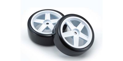 Pre-Glued Drift Tyres FZ02 5-Spoke White 1:10 Fazer 2.0 (2) 