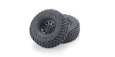 Pre-Glued Tyres Kyosho Outlaw Rampage Pro (2) Black Wheels